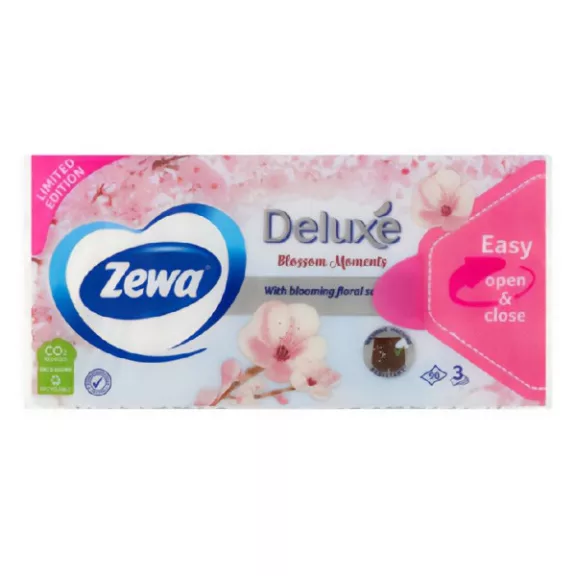 Papírzsebkendő ZEWA Deluxe 3 rétegű 90 darabos Limited Edition