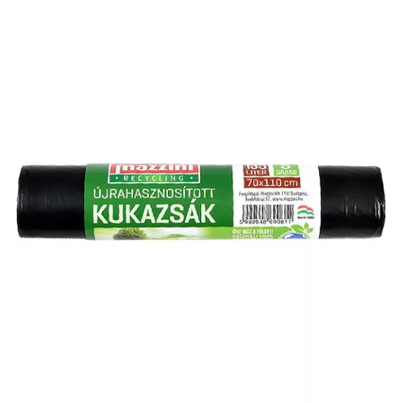 Szemeteszsák MAZZINI 135L újrahasznosított 5 darabos Szemeteszsák MAZZINI 135L újrahasznosított 5 darabos