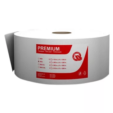   Toalettpapír FORTUNA Premium Jumbo midi 23 cm 2 rétegű 244 m hófehér 6 tekercs/csomag