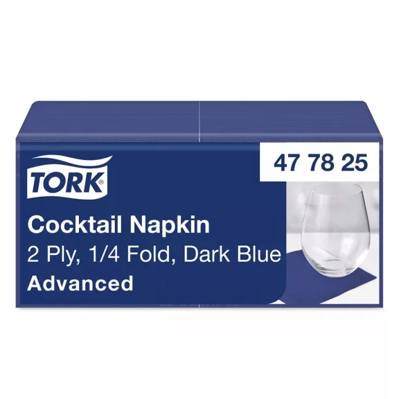 Szalvéta TORK Advanced 477825 2 rétegű 24x24 cm 1/4 hajtogatott kék Szalvéta TORK Advanced 477825 2 rétegű 24x24 cm 1/4 hajtogatott kék
