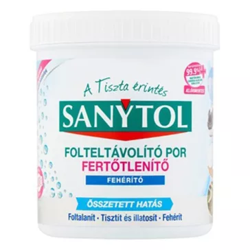   Fertőtlenítő folteltávolító por SANYTOL textíliákhoz 450 g