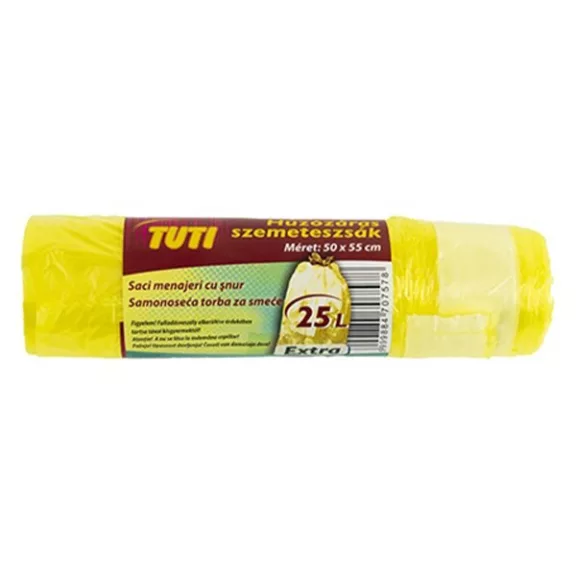 Szemeteszsák TUTI 25L Extra húzófüles 20 darabos Szemeteszsák TUTI 25L Extra húzófüles 20 darabos