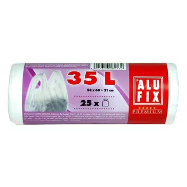 Szemeteszsák ALUFIX 35L 11 mikronos húzófüles 25 darabos