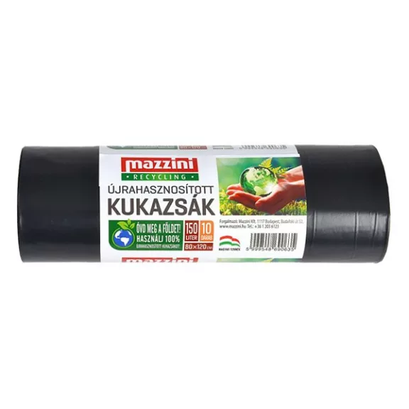 Szemeteszsák MAZZINI 150L újtrahasznosított 10 darabos Szemeteszsák MAZZINI 150L újtrahasznosított 10 darabos