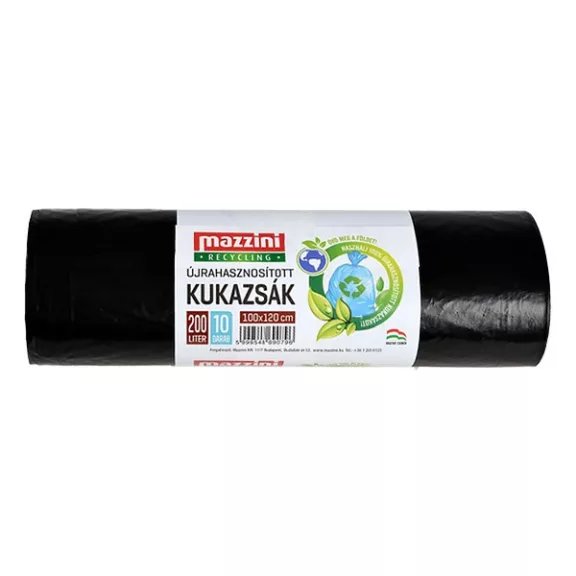 Szemeteszsák MAZZINI 200L újrahasznosított erős 10 darabos Szemeteszsák MAZZINI 200L újrahasznosított erős 10 darabos