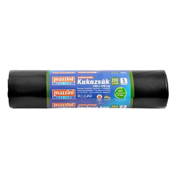 Szemeteszsák MAZZINI 200L Premium extra erős 5 darabos Szemeteszsák MAZZINI 200L Premium extra erős 5 darabos