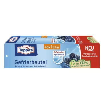 Mélyhűtő tasak TOPPITS 1L-es 40 darabos