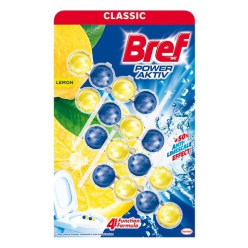 Toalett illatosító golyó BREF Power Aktiv Lemon 3x50 g