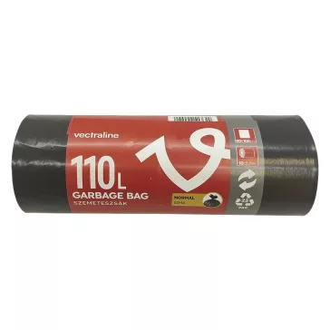 Szemeteszsák VECTRALINE 110L fekete 60x100 cm 10 darabos