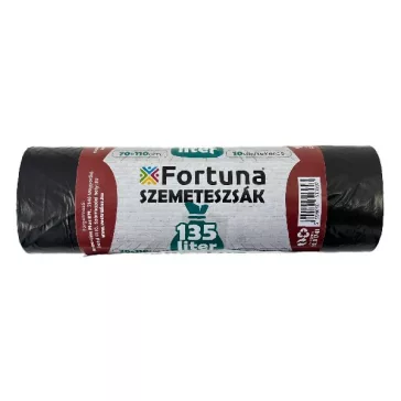 Szemeteszsák FORTUNA 135L fekete 70x110 cm 10 darabos