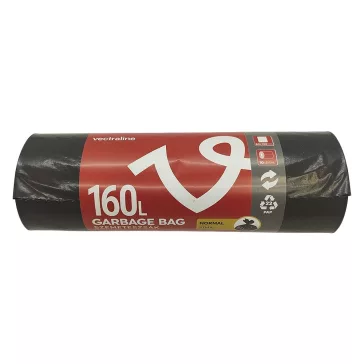 Szemeteszsák VECTRALINE 160L fekete 80x120 cm 10 darabos