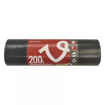 Szemeteszsák VECTRALINE 200L fekete 95x120 cm 10 darabos