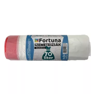   Szemeteszsák FORTUNA 70L húzózáras fehér 65x70 cm 15 darabos