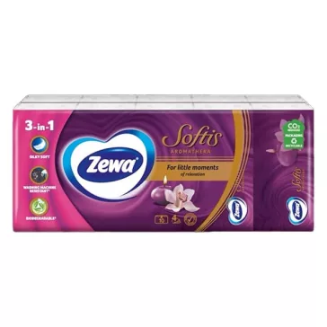   Papírzsebkendő ZEWA Softis Aromathera 4 rétegű 10x9 darabos
