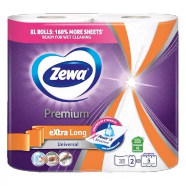   Kéztörlő tekercses háztartási ZEWA Premium Extra Long Plus 120 lap 2 tekercses  2 rétegű