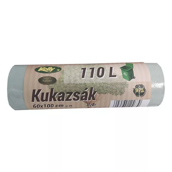 Szemeteszsák KELLY 110L super nature 60x100 cm 8 darabos Szemeteszsák KELLY 110L super nature 60x100 cm 8 darabos