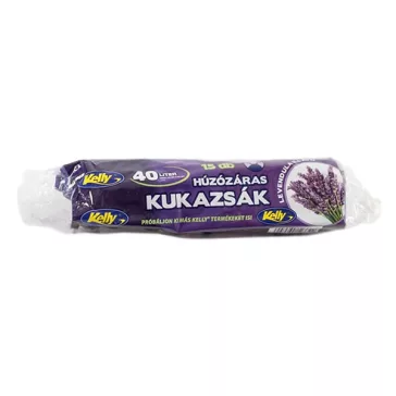   Szemeteszsák KELLY illatosított levendula húzózáras 50x60 cm 40L 15 darabos