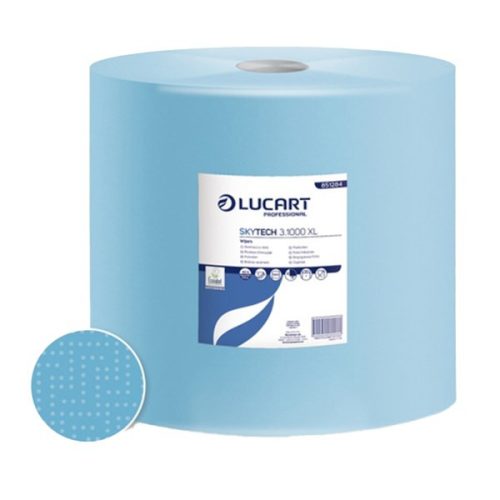 Kéztörlő tekercses ipari  LUCART Skytech XL 3 rétegű kék 1000 lap 360m átmérő 37 cm