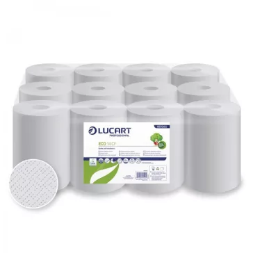   Kéztörlő tekercses LUCART Eco 14 CF  595 m 240 lap belső magos fehér 2 rétegű 12 tek/csom