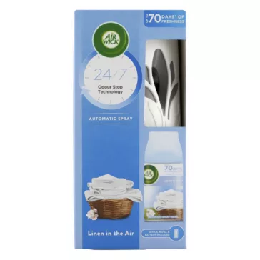   Légfrissítő készülék AIR WICK Freshmatic + utántöltő linen in the air 250 ml