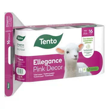   Toalettpapír TENTO Ellegance pink dekor 3 rétegű 16 tekercses