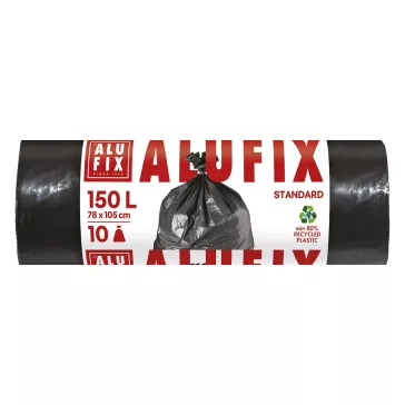 Szemeteszsák ALUFIX 150L 34 mikronos fekete 10 darabos