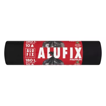 Szemeteszsák ALUFIX 180L 45 mikronos fekete 10 darabos