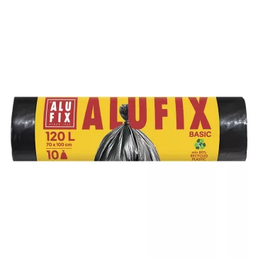Szemeteszsák ALUFIX 120L 17 mikronos ECO fekete 10 darabos