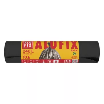 Szemeteszsák ALUFIX 240L 20 mikronos ECO fekete 10 darabos