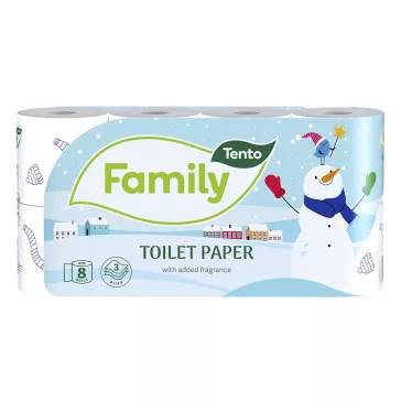   Toalettpapír TENTO Family Christmas white fehér 3 rétegű 8 tekercses