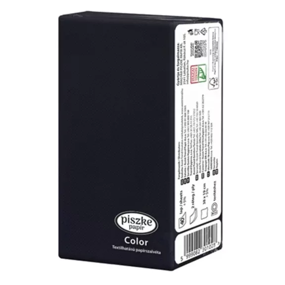 Szalvéta PISZKE Color textilhatású 2 rétegű 38x19 cm 1/8 hajtogatott 40 lapos vegyes