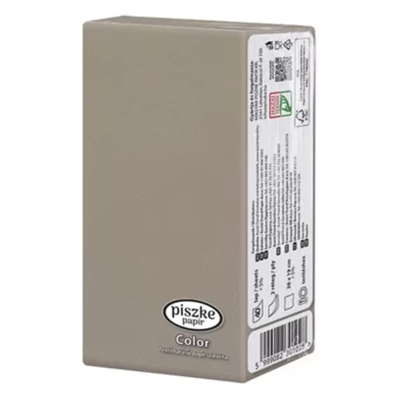 Szalvéta PISZKE Color textilhatású 2 rétegű 38x19 cm 1/8 hajtogatott 40 lapos vegyes