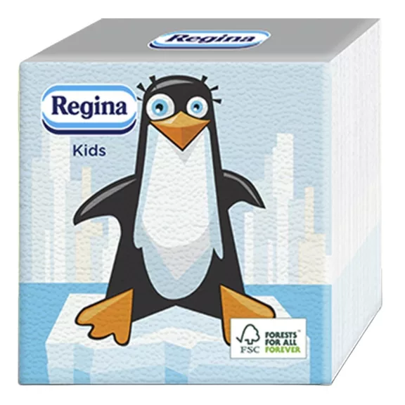 Szalvéta REGINA Kids 1 rétegű 30x30 cm 1/4 hajtogatott 45 lapos vegyes mintás