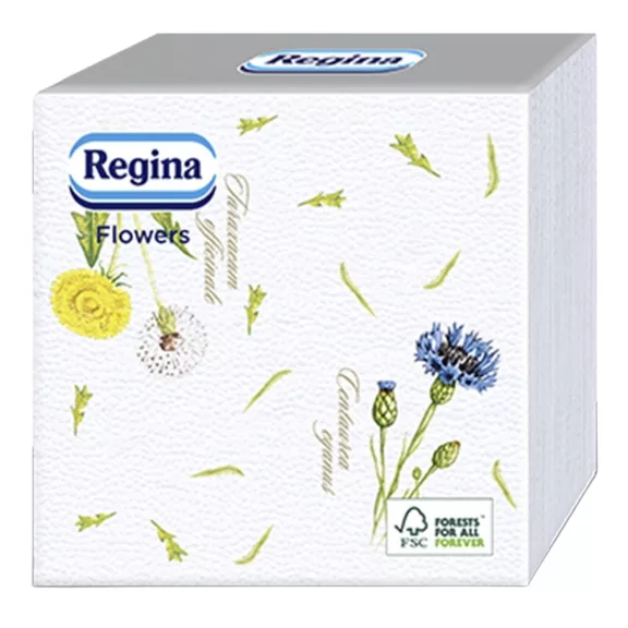 Szalvéta REGINA Virág 1 rétegű 33x33 cm 1/4 hajtogatott 45 lapos vegyes mintás