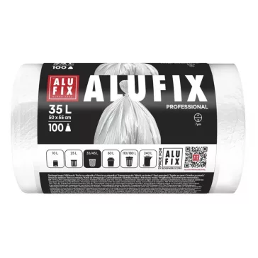 Szemeteszsák ALUFIX 35L fehér HDPE 50x55 cm 100 darabos