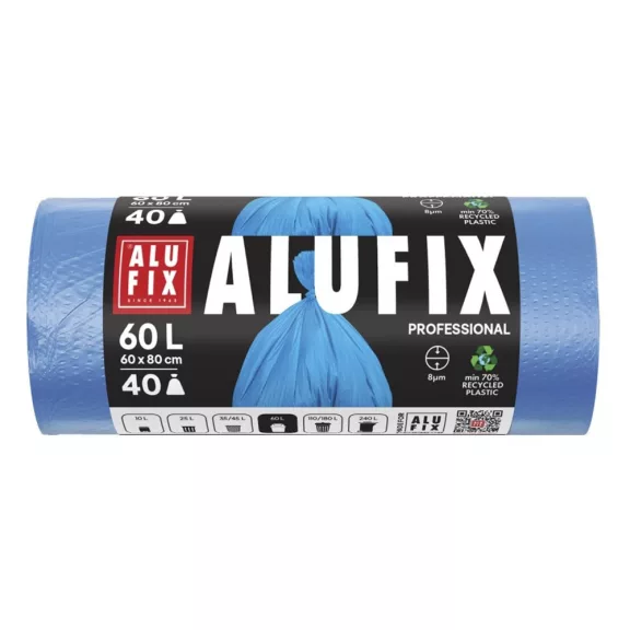 Szemeteszsák ALUFIX 60L kék HDPE 60x80 cm 40 darabos Szemeteszsák ALUFIX 60L kék HDPE 60x80 cm 40 darabos
