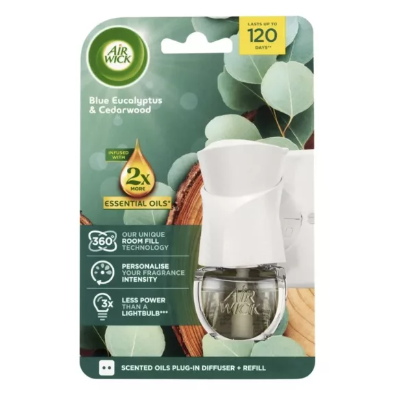 Automata légfrissítő készülék AIR WICK Eukaliptusz és cédrusfa 19ml Automata légfrissítő készülék AIR WICK Eukaliptusz és cédrusfa 19ml