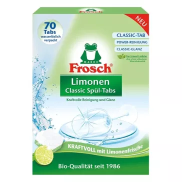 Mosogatógép tabletta FROSCH zöldcitrom-classic 70 darabos