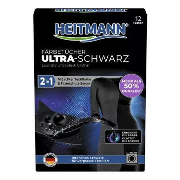 Színfrissítő kendő HEITMANN fekete 12 darabos