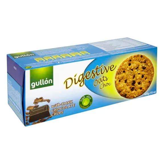 Keksz GULLON Digestive zabpelyhes korpás étcsoki darabokkal  425 g