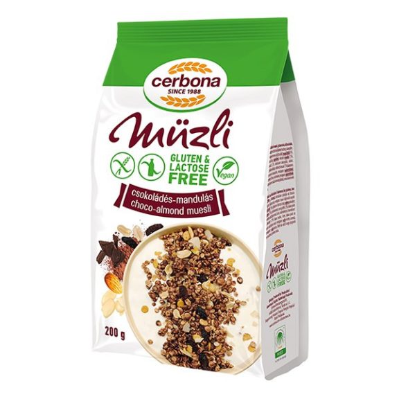 Müzli CERBONA csokoládés mandulás gluténmentes 200 g