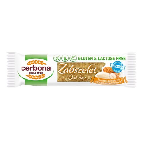 Zabszelet CERBONA étcsokoládés karamellás és mandulás gluténmentes 40 g