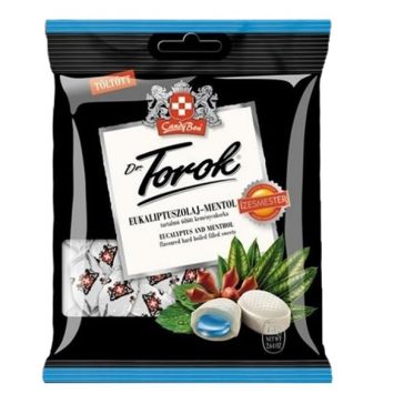   Töltött keménycukorka DR. TOROK eukaliptusszal és mentollal 75 g