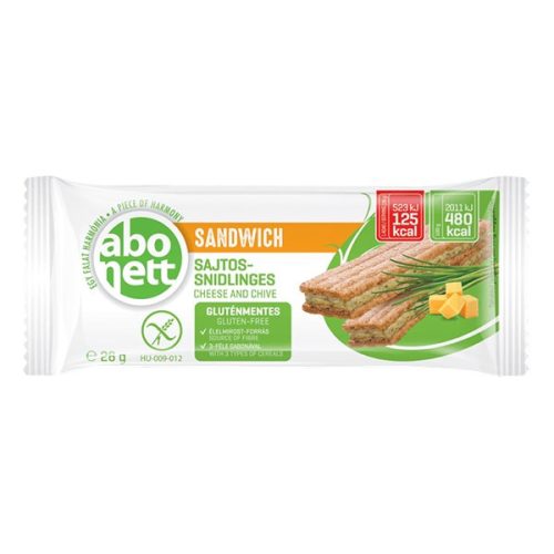 Extrudált kenyér ABONETT Sandwich gluténmentes sajttal és snidlinggel 26 g