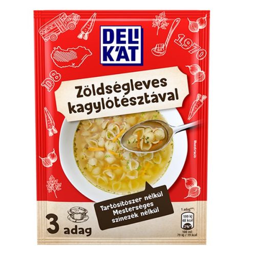 Instant tésztás leves DELIKÁT Zöldségleves kagylótésztával 44 g