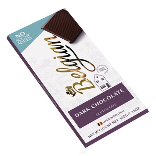 Csokoládé BELGIAN Dark No Sugar édesítőszeres étcsokoládé 100 g