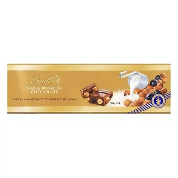   Csokoládé LINDT Gold Traube-nuss mogyorós-mazsolás tejcsokoládé 300 g