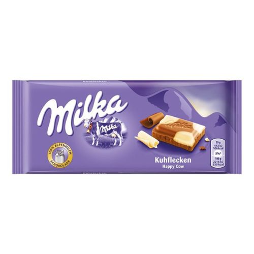 Csokoládé MILKA Happy Cow Tejcsokoládés-Fehércsokoládés 100 g