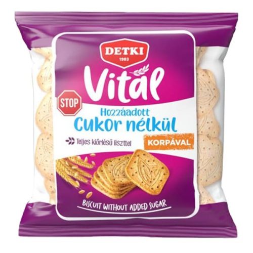 Háztartási keksz DETKI Vitál CukorStop teljes kiőrlésű 180 g