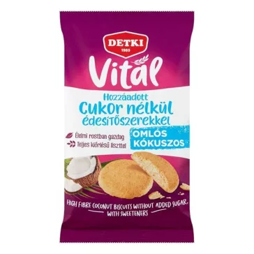   Keksz DETKI Édes hozzáadott cukor nélkül édesítőszerekkel kókuszos 180 g